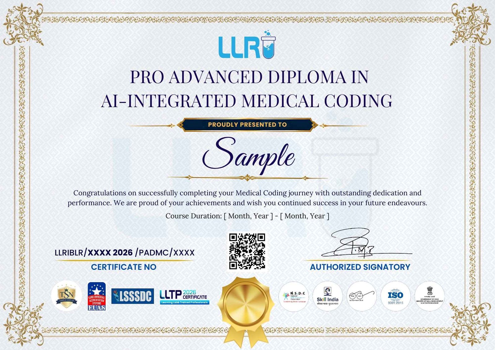 ai-integrated pro advanced Diploma in medical coding Certificates at llri