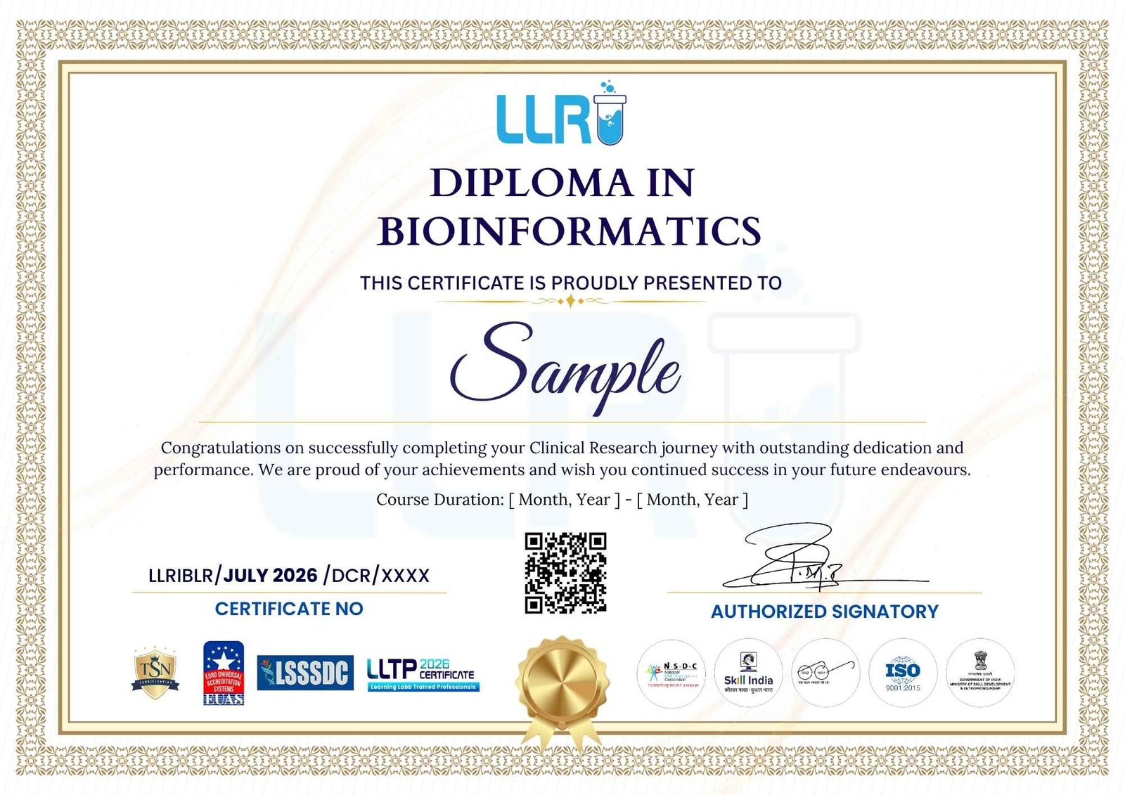 ai-integrated Diploma in bioinformatics Certificates at llri