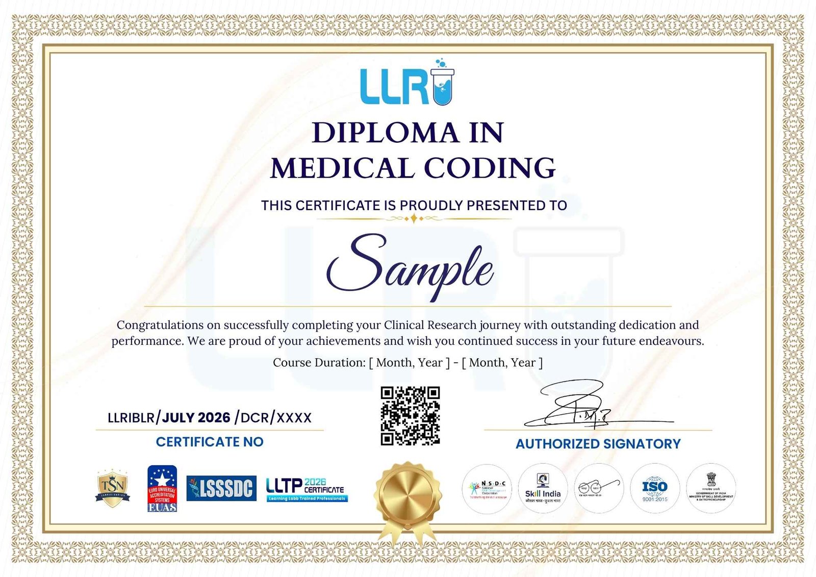 ai-integrated Diploma in medical coding Certificates at llri